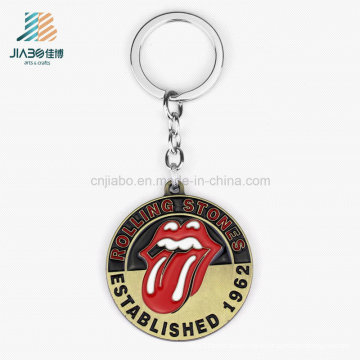 Custom Promotion Antique The Rolling Stones Red Tongue Enamel Keychain